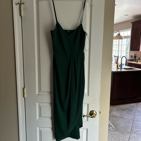 Lulus Reinette Dark Green Midi Dress - Picture 2 of 6